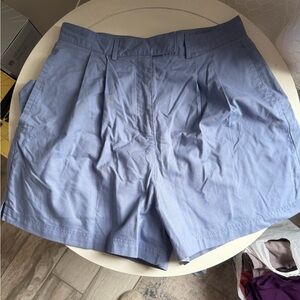 Light Blue Pleated Shorts